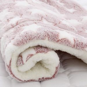 NICHE Niches,Polymères de couchage pour animaux de compagnie,lit chaud pour chien- Pink with Stars-XL 79x60cm
