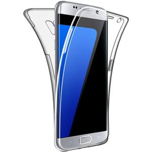 COQUE - BUMPER Coque pour Samsung Galaxy S7 Edge 360 Degres Protection Integral [Transparente Gel] Full Body Silicone Case Cover Clair pour