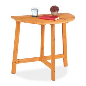 LEX Table D'Appoint Semi-Circulaire Antique Métal Pour Balcon - Table Décorative Jardin 80x71x40cm