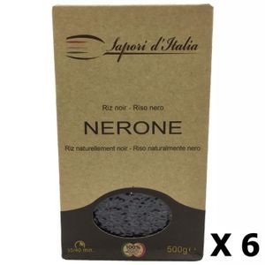 RIZ Lot 6x Riz noir Nerone Italie boîte 500g Carton de 12 x 500GR