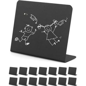 ARDOISE - CRAIE QWORK 15PCS Mini Tableau Craie Tableau Noir pour Mariages, Fêtes, Décorations de Table, Babillards électroniques (10 x 7.5 cm)27