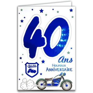 CARTE CORRESPONDANCE 69-2131 Carte Anniversaire 40 Ans Homme - Moto Rou