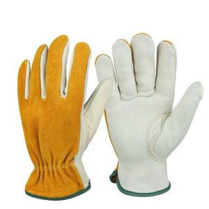 GANT DE CHANTIER GANT DE CHANTIER,Apricot-M--gants de travail pour hommes, à poignée flexible, en peau de vache, résistants, pour le soudage, la chas