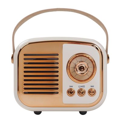 Haut-parleur Bluetooth Rétro – Son Stéréo Puissant, Design Vintage, Portable Avec Poignée (rose)
