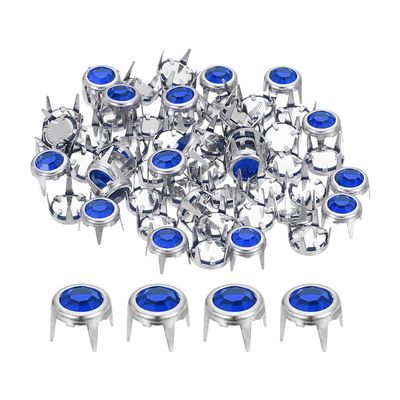 Sourcing Map - 100 Pièces Clous Strass 6mm à 4 Griffes - Blanc Coloré, Pour Customisation Vêtements, Sacs, Cuir DIY
