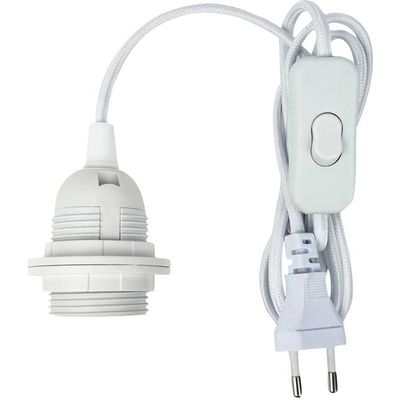 Lot 3 Cordons Avec Interrupteur 1.8m - Câble Lampe Euro Fiche Noir 2x0.75mm²