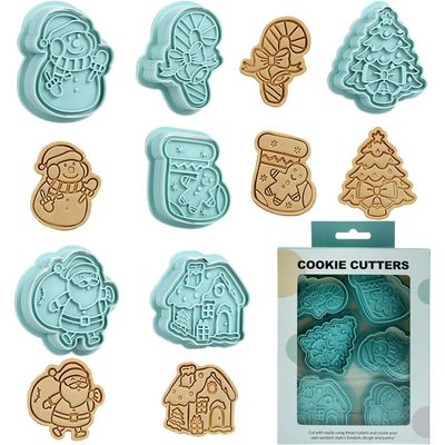 Lot De 6 Emporte-pièces Noël 3D - Moules à Biscuits (Père Noël, Sapin, Bonhomme De Neige...) En Plastique Alimentaire