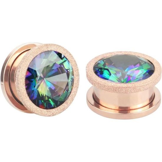 Piercing Tunnel Plug Oreille Corne Naturelle avec Ivoire