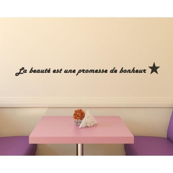 Stickers Citation Beautenoir 60 X 6 Cm Achat Vente Stickers Cdiscount