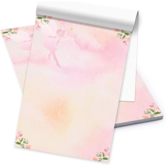 Lot 10 Feuilles Papier à Lettres + Enveloppes – Fleurs De Cerisier Roses – 90 G/m² Design Imprimé Allemand