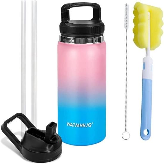 Gourde Sport 500 Ml Avec Paille Rabattable - Sans BPA, étanche Et Pratique