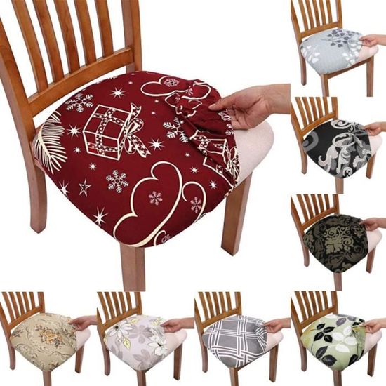 4 pièces élastique impression chaise couverture moderne salle à manger chaise protecteur housses décoration Anti-sale cuisine sièg