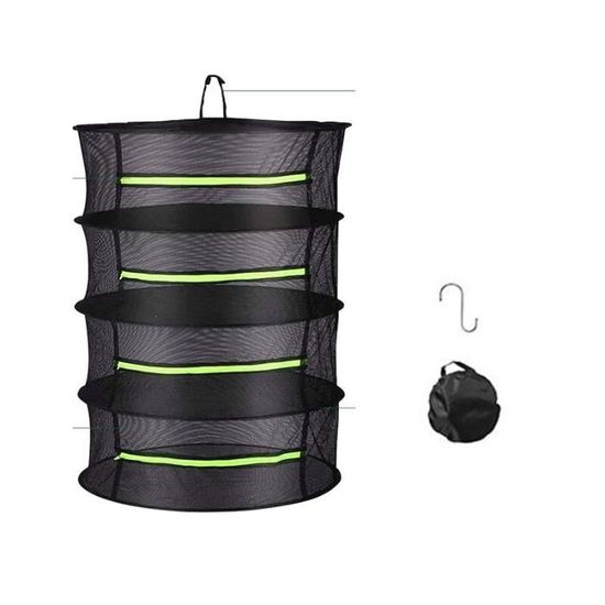 Séchoir à Herbes 4 étages Suspendu VicBou - Filet Maillé 60cm - Pour Plantes, Légumes, Fruits, Poissons