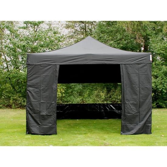 Tente Pliante Toolport 3x3 M - Bâche 700N, 4 Côtés Fenêtrés - Pour Événements, Jardin, Marché