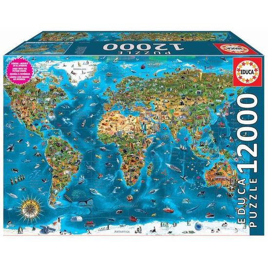 Puzzle Merveilles du monde - EDUCA - 12000 Pièces - 214 x 157 cm