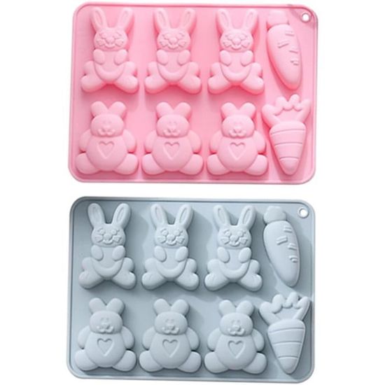 Senhai Lot de 3 moules à gâteau en silicone en forme de fleur 6 cavités pour décoration de gâteaux faits maison, chocolat, cupcakes – Violet, bleu, rose