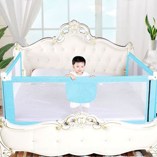 QUIIENCLEE Barrière de lit enfant 2m, protection antichute, hauteur réglable 70-99cm - gris - Puériculture & Eveil bébé QUIIENCLEE Barrière de lit enfant 2m, protection antichute, hauteur réglable 70-99cm - gris - Puériculture & Eveil bébé