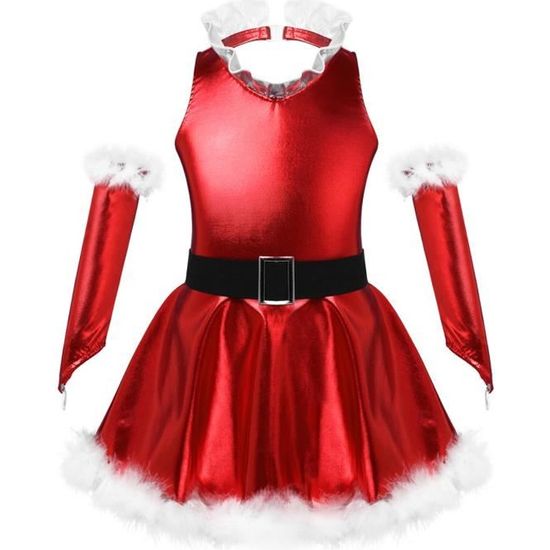 Enfant Fille Tutu Robe Noël Rouge Robe Soirée Princesse Ensemble de