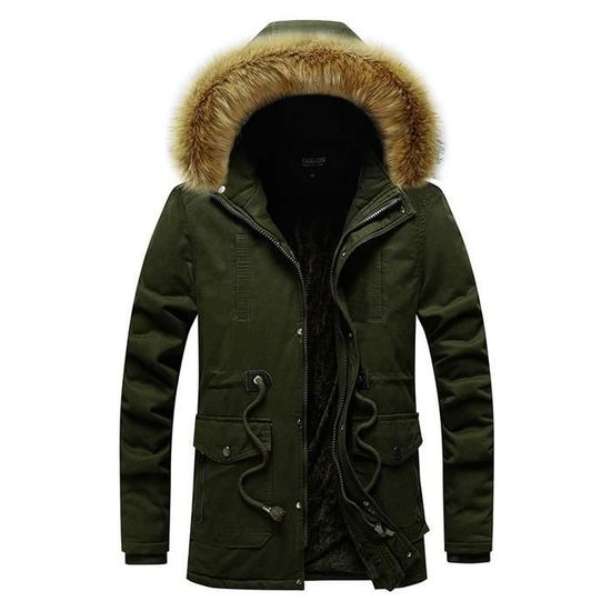 Veste Polaire Homme Chaude Hiver – Manteau à Capuche Zippé Épais – Grande Taille – Style Décontracté Pour Automne Et Hiver