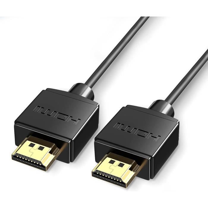 Thsucords Extra Slim 4K 8K Câble HDMI 1M, Ultra Fins Flexibles HDMI 2.1 Souple et haute vitesse 4K@120Hz 8K@60Hz 48gbps compatible Roku tv/HDTV/PS5/Blu-ray