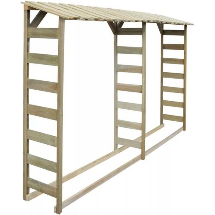 Double abri de stockage du bois 300x44x176 cm Pin imprégné FSC