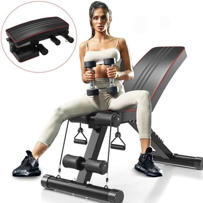 Banc de Musculation Pliable, Banc d'entraînement Réglable, Réglable Pliable Inclinable Fitness,Gym à domicile
