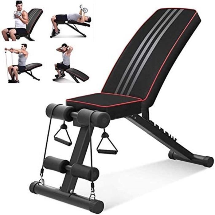 YOLEO Banc de Musculation Pliable Sit-up Fitness Musculation Bras Gym pour abdominaux et dorsaux -Charge max 150kg