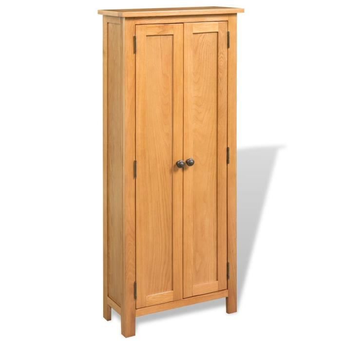 Armoire de Rangement en Chêne Massif 6 Etagères pour Chambre à Coucher-Salon Design Elégant Marron 50 x 22 x 122 cm