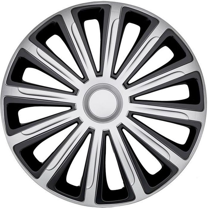 Jeu d'enjoliveurs 16¨argent/noir