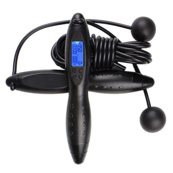 Numérique LCD saut saut à sauter corde à sauter compte de calories compteur minuterie salle de sport - Modèle: Black - HSJSTSA03175