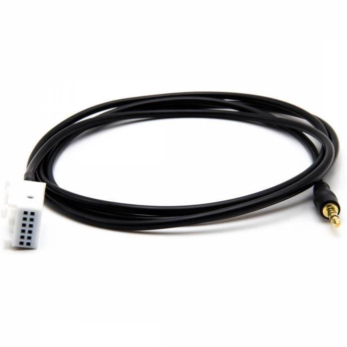 Cable Auxiliaire MP3 pour Peugeot 207 307 308 407 607 3008 5008 Boxer RCZ RD4 . Livraison OFFERTE EN 24 - 48H - GARANTI et FIABLE