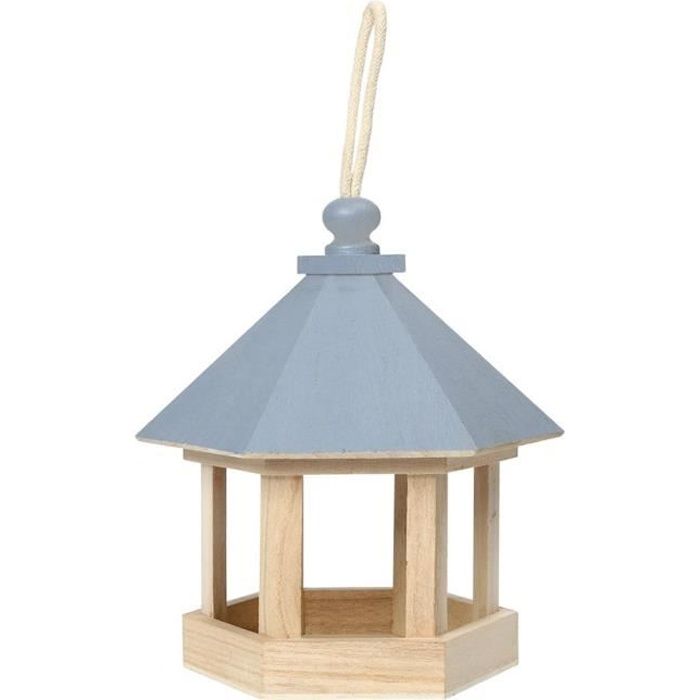 Mangeoire à oiseaux suspendue en bois Conteneur de nourriture d'arachide Jardin Outil d'alimentation extérieur A158