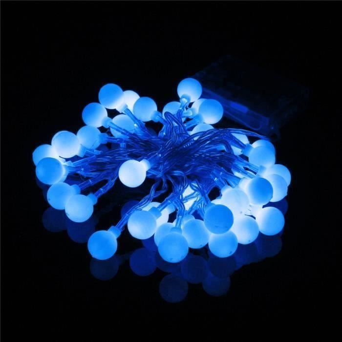 4M 40 LED Guirlande lumineuse interieure boule a pile jardin noël décoration Bleu Aw15854