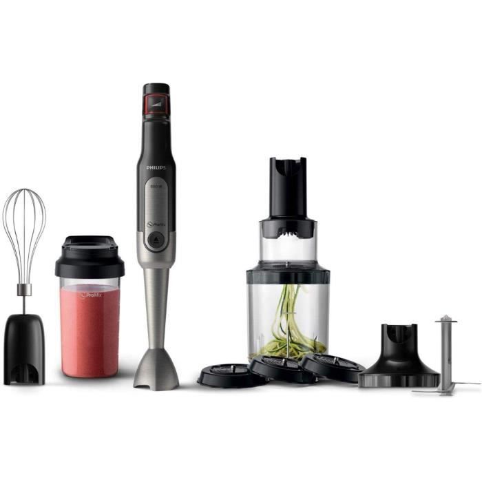 Philips HR2657/90 Mixeur Plongeant ProMix, mixe, hache, spiralise