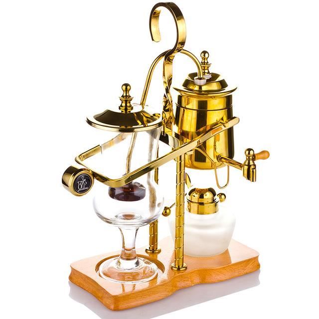 Cafetière belge, bouilloire et Siphon, cafetière, pot sous vide-Or