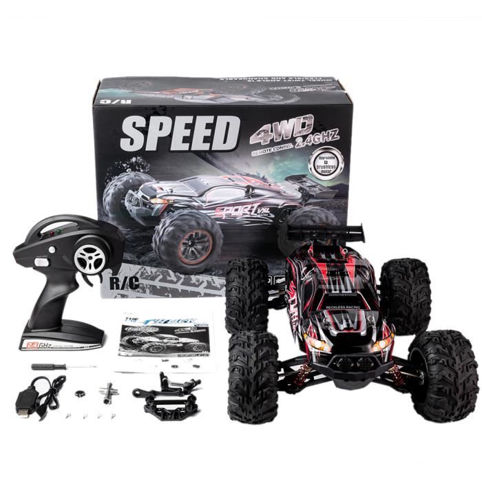 RC Car X-03 2.4G 1-10 4WD Brushless High Speed 60KM - H Big Foot Vehicle Models Truck Off-Road Vehicle Buggy RC Electronic rouge