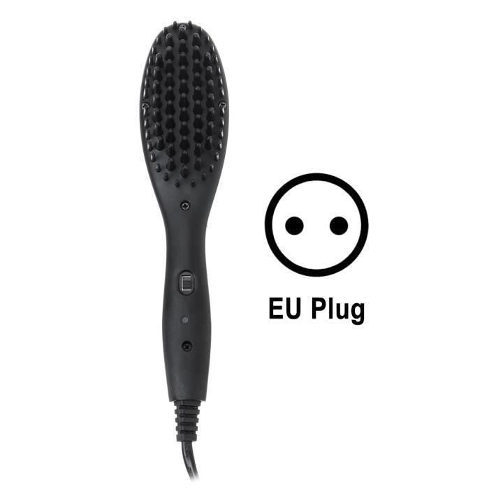 Brosse Lissante Chauffante Peigne Brosse Lisseur Cheveux Pour Hommes Femmes NOIR