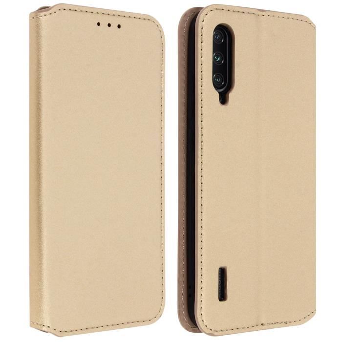 Housse Xiaomi Mi A3 Étui Folio Portefeuille Fonction Support doré