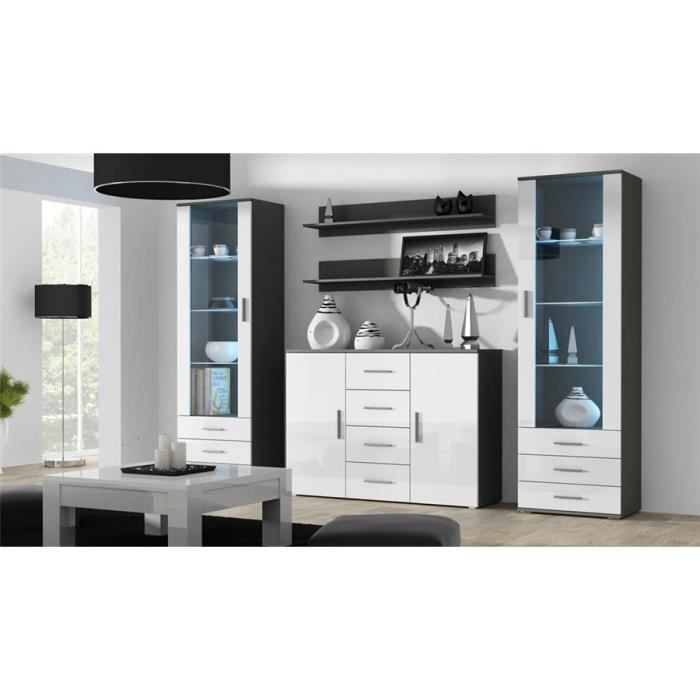 Ensemble meuble TV design SANO 3 - gris et blanc