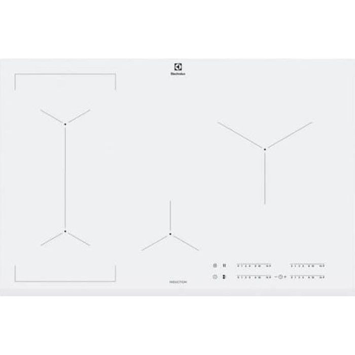 Electrolux EIV83443BW, Intégré, Plaque avec zone à induction, Verre-céramique, Blanc, 2500 W, Rond