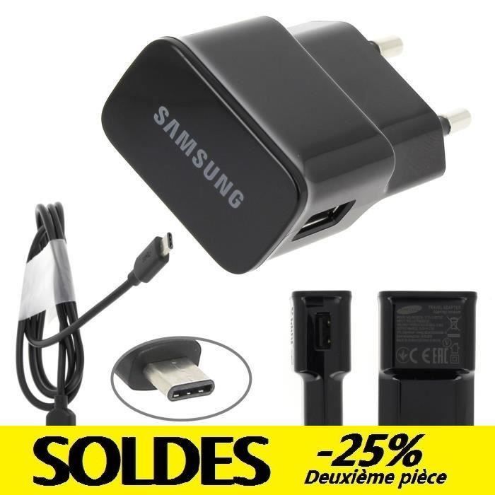 Chargeur USB Original 2A + Câble USB-C 1m Pour SAMSUNG Galaxy A40 - Galaxy A50 - Galaxy A70 - Galaxy A20e - Galaxy S10 - Gal... et +