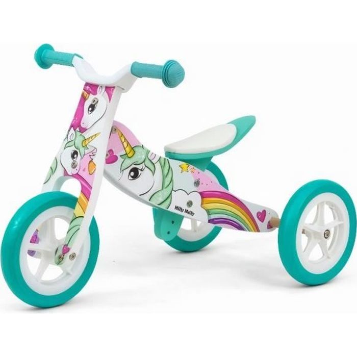 Milly Mally loopfiets Draisienne à 3 Roues Junior Blanc/Turquoise