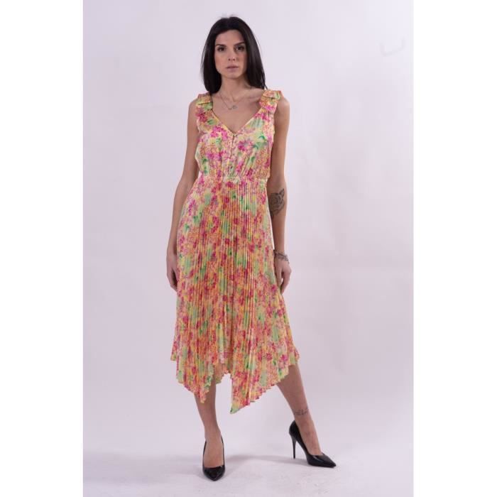 Robe à motif floral et plissè Guess - W1GK1CWCUN0