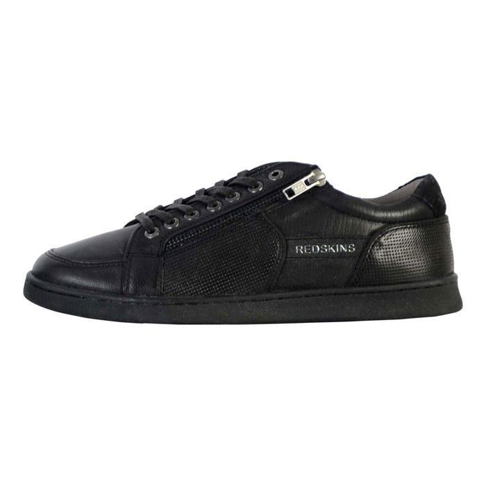 Baskets cuir talon plat Redskins noir