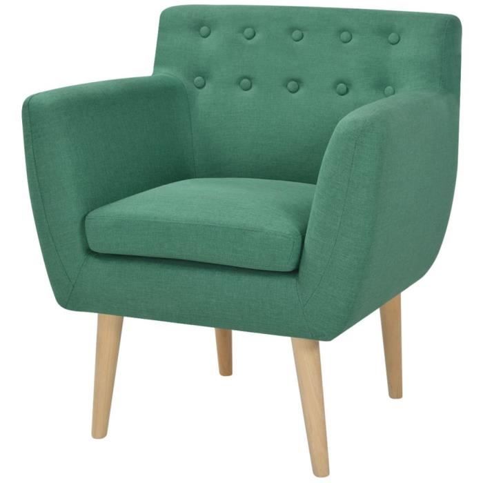 Luxueux Magnifique Fauteuil Tissu 67 x 59 x 77 cm Vert