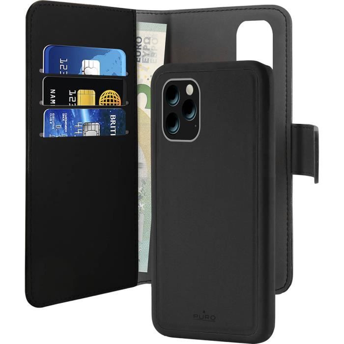 Folio Coque magnetique Noir IP 11 pro