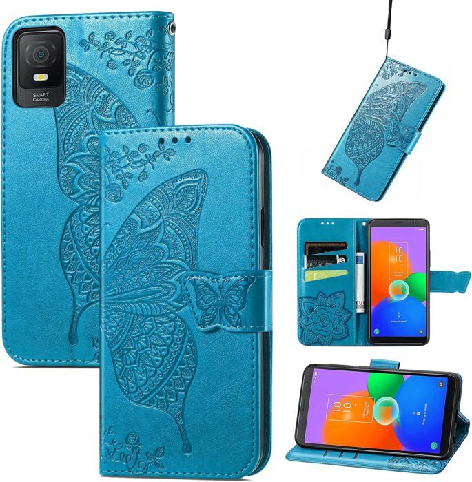 Verre Trempé+Etui Antichoc Housse Cuir PU Portefeuille Etui avec