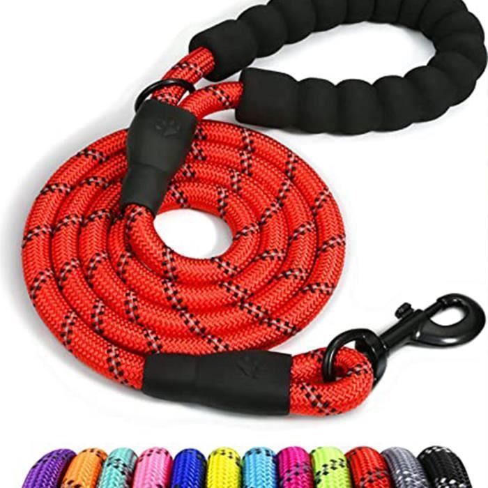 Comparer les prix de Laisse Chien Corde QIUBAO 15m Laisse Forte pour Chien pour Chiens de Moyenne et Grande Taille - Rouge