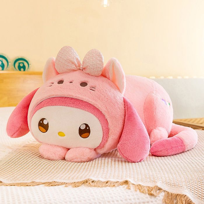 Oreiller De Chat Géant En Peluche Caricaturé 110cm - Coussin Câlin Doux Pour Enfants Et Adulte - Jaune