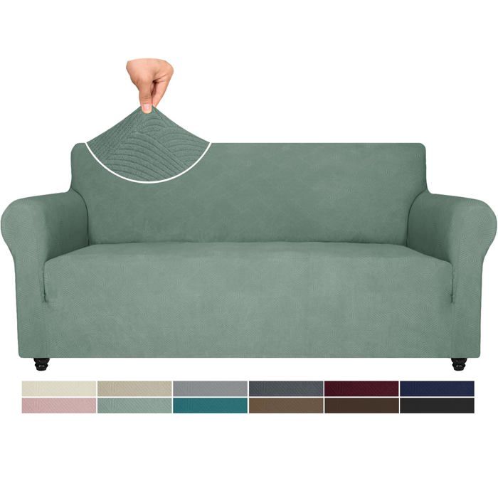 Ystyle Housse Canapé 3 Places Extensible Universelle Housse Canape Protection Chat Chiens Griffures Vert Clair